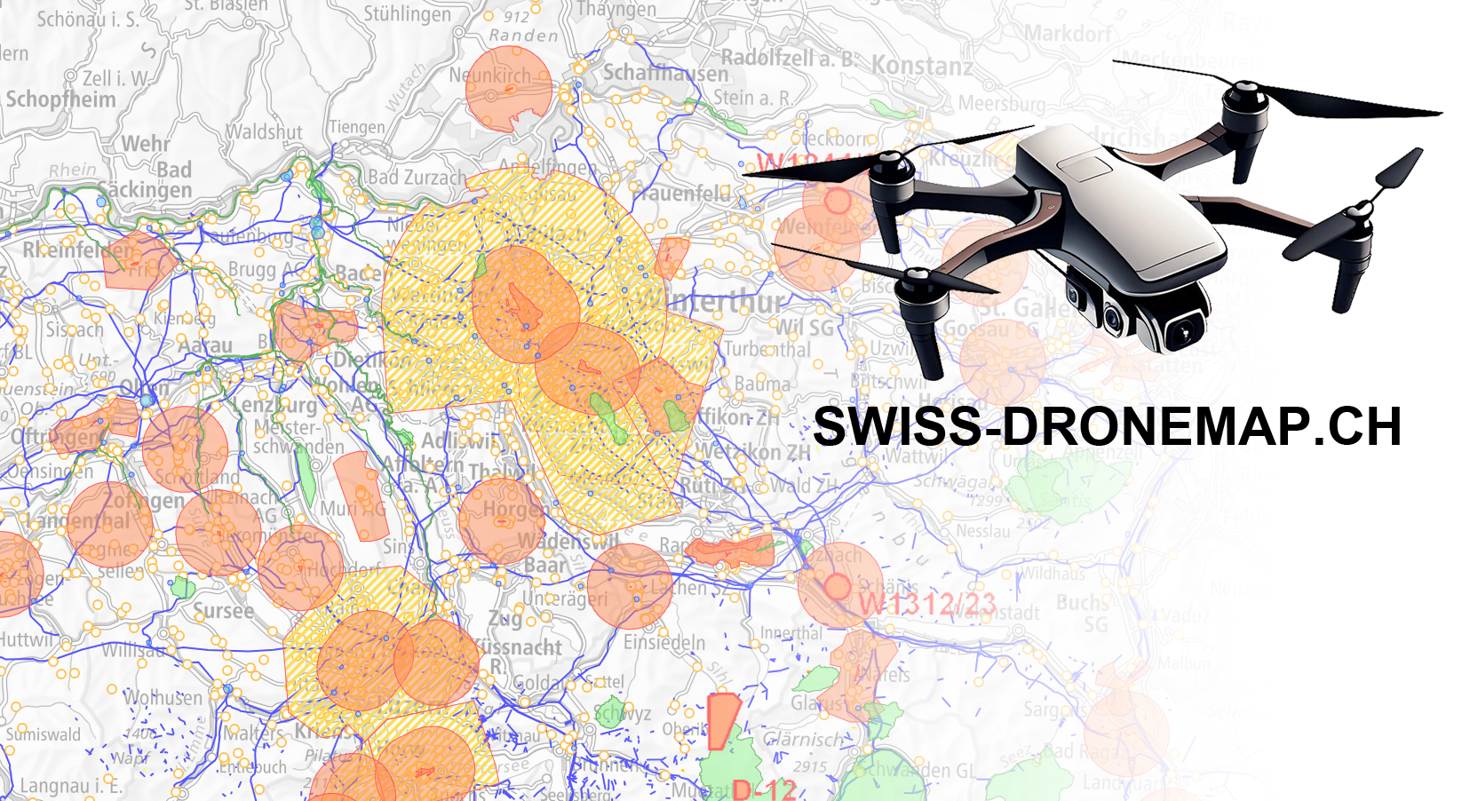 Drohnenkarte Schweiz 3deee.ch